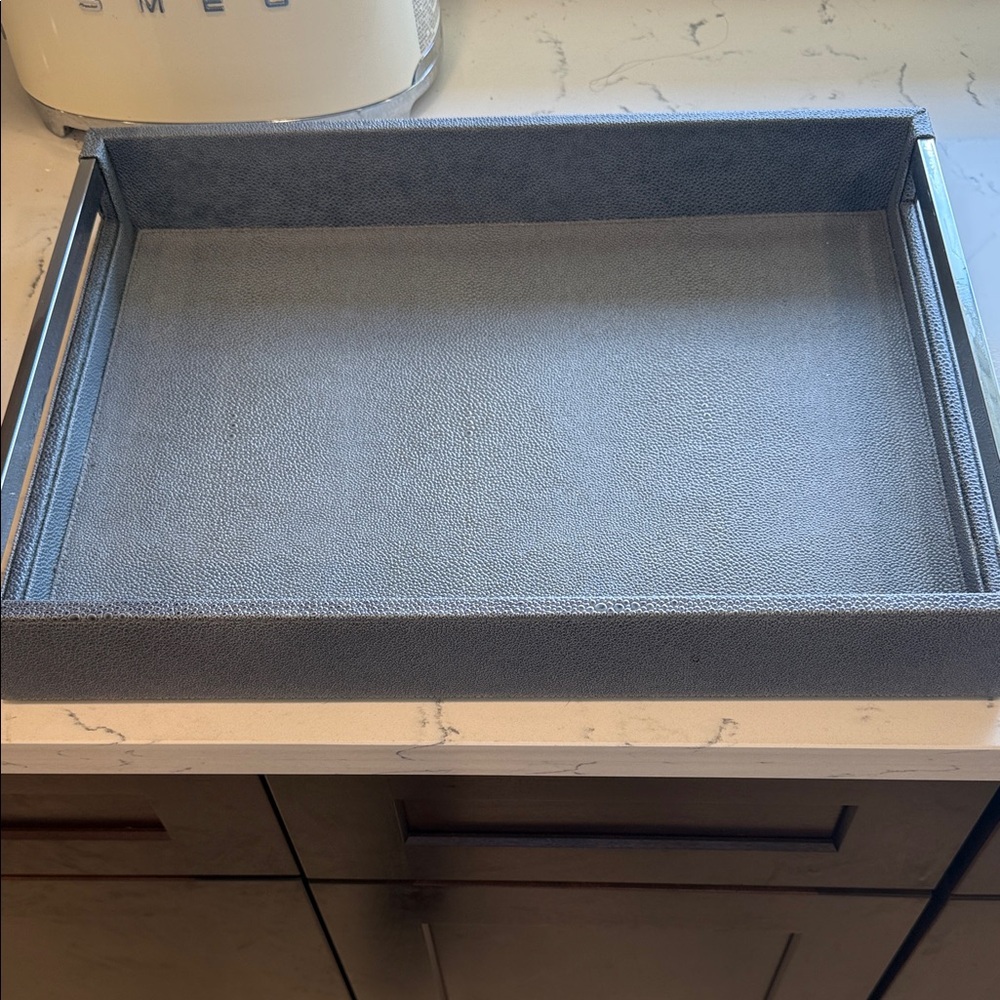 Crate&Barrel Charcoal Leather Organizer